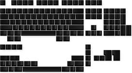 Aukščiausios kokybės tuščių klavišų dangtelių rinkinys | 1,4 mm storio PBT | „Cherry“ profilio mechaninė klaviatūra (juoda, 139 klavišai)