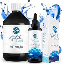Aukštesnis BLUE Metileno mėlynasis 1 % tirpalas 1000 ml + 100 ml nemokamai | Aukščiausias grynumas 99,9 % | Ph. Eur. Gryna medžiaga | Pagaminta ir laboratoriškai patikrinta Vokietijoje | Pridedamas piltuvėlis