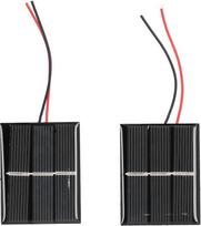 Aukšto efektyvumo polisilikoninis mini saulės kolektorius, skirtas savarankiškiems projektams, 2 vnt. mikro saulės elementų, 43×55 mm, 0,4 W, 1,5 V, skirti avariniam apšvietimui, žaislams, reklaminėms šviesoms, eismo apšvietimui