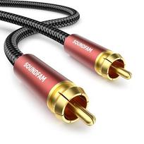 Aukštos kokybės RCA žemų dažnių garsiakalbio kabelis, 10 m, RCA, 75 omų, padengtas 24 karatų auksu