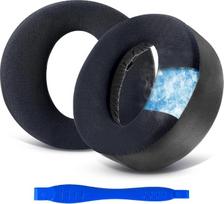 Aušinamieji geliniai ausų pagalvėlių pakaitalai, skirti „Sony PS5 Pulse 3D“ belaidžiams ausiniams, „Ice Silk“ audinio ausų pagalvėlių pakaitalai su triukšmą izoliuojančia puta, storesnės „Memory Foam“ pagalvėlės, skirtos „PS5“ ausinėms (juodos)