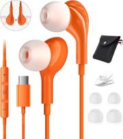 Ausinės su laidu ir USB-C jungtimi, skirtos „Samsung S26 Ultra“, „S25“, „S24“, „A16“, „A56“; ausinės su laidu ir USB-C jungtimi, įdedamos į ausį, su mikrofonu, skirtos „iPhone 17“, „16“, „15 Pro Max“, „Samsung Galaxy S23“, „S22 FR“, „A35“, „Xiaomi“ ir „iP