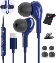 Ausinės su laidu ir USB-C jungtimi, skirtos „Samsung S26 Ultra“, „S25“, „S24“, „A16“, „A56“; ausinės su laidu ir USB-C jungtimi, įdedamos į ausį, su mikrofonu, skirtos „iPhone 18“, „17“, „16 Pro Max“, „iPad“, „Redmi Note 15“, „Pixel 10a“; safyro mėlynos s