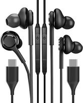 Ausinės su USB-C jungtimi ir mikrofonu, triukšmo slopinimas, 2 vnt., C tipo, laidinės ausinės, skirtos „Pixel 7 Pro“, „Galaxy S20“, S21, S22, S23, „Ultra Note 10“, 20 Z, „Flip Fold A8s“, „Android“