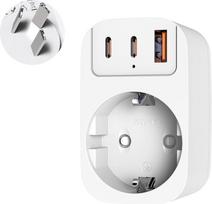 Australijos–Vokietijos kištukinis adapteris, „4 į 1“ kelioninis adapteris (Kinijos–Vokietijos kištukas) su 2 USB-C ir 1 A (3 A) jungtimis, Australijos kištukinis adapteris su USB-C jungtimi, I tipo kelioninis kištukas, skirtas Naujojoje Zelandijoje, Argen