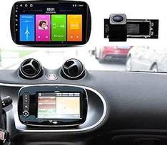 Automobilinė GPS navigacija su "CarPlay" ir "Android" + HD galinio vaizdo kamera, suderinama su "Smart Fortwo Forfour Cabrio Cabriolet Coupe 451 453" (Navigator D + atbulinės eigos kamera 8379)