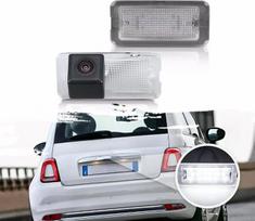 Automobilinė HD naktinio matymo atbulinės eigos kamera, spalvota parkavimo pagalbos sistema, atbulinės eigos sistema, vandeniui atspari parkavimo kamera, skirta „Fiat 500“ / „Abarth 500“ (2007–2020 m.) / 500C / 595C / 695C / 312C / „Linea“ 2008–2022 m. (O