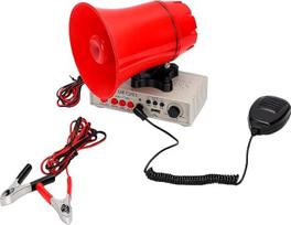 Automobilinė signalizacija, reguliuojamas garsas, 12 V, 130 dB, garsiakalbis, automobilinė signalizacija su stiprintuvais, mikrofonų sistema ir kortelių skaitytuvu, MP3 grotuvas, signalinis ragelis, sirena statybvietei