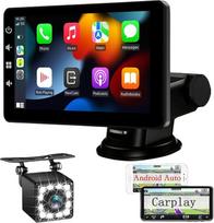 Automobilinis ekranas su belaidžiu „CarPlay“ – „Display Android Car“ 7 colių jutiklinis monitorius – nešiojamas automobilių radijas su „CarPlay“, „MirrorLink“, atbulinės eigos kamera, balso asistentu, AUX/TF jungtimis