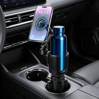 Automobilinis mobiliojo telefono laikiklis, skirtas „MagSafe“ laikikliui, magnetinis mobiliojo telefono laikiklis automobiliui, su reguliuojamu laikikliu ir ištraukiamu puodelių laikikliu, skirtas „iPhone 17“, „16“, „15“, „14“, „13 Pro Max“ su „MagSafe“ d