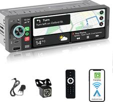 Automobilinis radijas 1DIN su ekranu (6,3 colio), suderinamas su „Apple CarPlay“ [belaidis], „Android Auto“, „Bluetooth“, USB (C tipo, 3A greitasis įkrovimas), atbulinės eigos kamera, AM/FM/RDS radijas