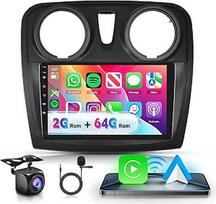 Automobilinis radijas 2G + 64G Android 13, skirtas Renault Dacia Sandero 2 B52 2012-2019, 9 colių HD 2.5D jutiklinio ekrano automobilinis radijas su belaidžiu Carplay Android automobilinis GPS Wi-Fi USB Bluetooth FM RDS atbulinės eigos kamera