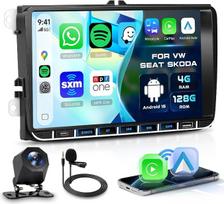 Automobilinis radijas 4G + 128G, skirtas „VW Volkswagen Jetta“, „Golf“, „Passat“, „Tiguan“, „Seat Touran“ ir „Skoda“ automobiliams, su belaidžiu „CarPlay“ / „Android Auto“, 9 colių IPS ekranu, stereo sistema, „Bluetooth“, GPS, 5G „Wi-Fi“, USB, „Type-C“ ju