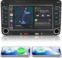 Automobilinis radijas su ekranu, skirtas „VW Golf 5“, „VW Golf 6“, „Polo“, „Passat“, „Touran“ ir „Tiguan“ | 7 colių automobilinis radijas su belaidžiu „CarPlay“, „Android Auto“, „Bluetooth“, „MirrorLink“, FM, AM ir RDS radijo imtuvais, ekvalaizeriu (EQ),