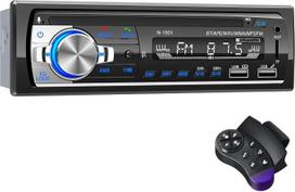Automobilinis radijas su „Bluetooth 5.0“, „Wistrue“ automobilinis radijas, skirtas skambinti naudojant laisvų rankų funkciją, FM 1 DIN automobilinis radijas su 2 USB, AUX, SD, MP3/WMA/WAV, „iOS“/„Android“ ir vairo nuotolinio valdymo pultu, 18 radijo stoči