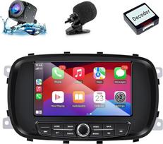 Automobilinis radijas, skirtas „Fiat 500X“ (2015–2024 m.) su „Android Auto“ ir „CarPlay“ belaidžio ryšio funkcijomis | „Android“ stereo automobilinis radijas su atbulinės eigos kamera, mikrofonu, CANbus, „Bluetooth“, „Wi-Fi“, USB ir GPS