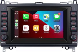 Automobilinis radijas, suderinamas su „Wireless CarPlay“ / „Android Auto“, skirtas „Mercedes-Benz“ modeliams W169, W245, W639, „Vito“ / „Viano“, W906, „Sprinter“ 2500 / 3000, su IPS jutikliniu ekranu, „Bluetooth“, „MirrorLink“, FM, AM ir USB