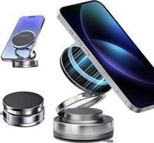 Automobilinis telefono laikiklis (4) | „Dehuft“ magnetinis laikiklis automobiliui 360°, su siurbtuku, suderinamas su „iPhone“ ir „Android“ įrenginiais, skirtas montuoti ant prietaisų skydelio ir stiklo