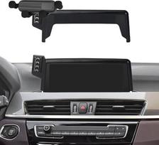 Automobilinis telefono laikiklis, tinkantis „BMW X2“ 2018–2022 m. F39 (8,9 colio) modeliams. Priedai: ekrano navigacijos laikiklis, telefono stovas, spaustukas (A tipo, juodos spalvos)