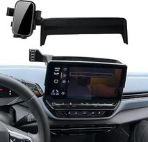 Automobilinis telefono laikiklis, tinkantis „VW ID4 ID.4“ (2021–2023 m.) modeliams. Priedai. Ekrano ir navigacijos laikiklis. Telefono stovas su spaustuku (B tipo, juodos spalvos)