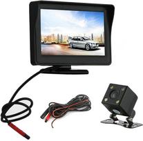 Automobilio galinio vaizdo kameros rinkinys, 4,3 colio skaitmeninis TFT LCD monitorius + vandeniui atspari HD galinio vaizdo kamera, skirta daugumai 8–12 V transporto priemonių, 170° plataus kampo