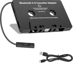 Automobilio garso sistemos kasetės į „Aux“ jungtį adapteris su „Bluetooth 5.0“, „Jaxiyun“ kasetės adapteris automobilių radijui, kasetės adapteris su mikrofonu, skirtas skambinti naudodamiesi laisvų rankų funkcija
