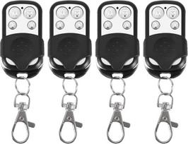 Automobilio nuotolinio valdymo rakto klonavimo pultelis, "Fydun" 4 vnt. universalus valdymo rakto pultelis, 12 V klonavimo belaidis nuotolinio valdymo pultelis garažo vartams 433 MHz juodas ir sidabrinis
