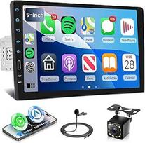 Autoradio 1 Din mit Drahtloses Carplay Android Auto, 9 Zoll HD Touchscreen Auto Radio Unterstützung Bluetooth FM Radio USB Mirror Link Rückfahrkamera