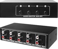 AUX garso perjungiklis: 4 į 1 išvesties garso vaizdo skirstytuvas, stereo garso selektorius, dvikryptis garso jungiklis 3,5 mm Aux + RCA L/R, garso jungiklis ausinėms telefono garso sistemai
