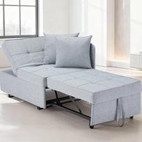 AVAWING Miegamasis krėslas, 3-in-1 sofa-lova, išskleidžiama sulankstoma sofa, reguliuojamas miegamasis krėslas su viena ranka ir lovos dėže svetainei, mažiems kambariams, pilka