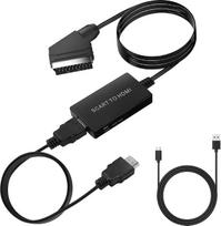 AXFEE „Scart“ į HDMI keitiklis, „Scart“ į HDMI adapteris su HDMI kabeliu | „Scart“ įvesties ir HDMI išvesties vaizdo bei garso adapteris, HD 720/1080P vaizdo ir garso keitiklis, skirtas HDTV, STB, VHS, Xbox, PS3, „Sky“, DVD ir „Blu-Ray“