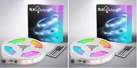 B.K.Licht – 5 m USB LED juosta su nuotolinio valdymo pultu, spalvinga RGB šviesa, reguliuojamas šviesos stiprumas, lipni, LED juosta, kambario dekoracija, žaidimų dekoracija, juosta, šviesos juosta, 500 x 0,2 x 1 cm, balta