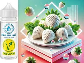 Baltoji braškė, ananasinė braškė, „Pineberry“ aromato koncentratas, veganiškas, „Sasami“ 10 ml
