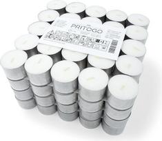 Baltoji žvakė „Tea Lights“ Degimo trukmė: 8 valandos, vaško svoris – 20 g (300 vnt. pakuotė), 25 x 38 mm, aliuminio dėžutėje, nesudaro suodžių, tinka vestuvėms, šventėms, atsipalaidavimui, vakarėliams lauke