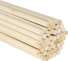Bambukiniai pagaliukai rankdarbiams, 50 vnt. pakuotė. Apvalūs natūralūs mediniai pagaliukai, 300 x 5 mm ilgio apvalūs mediniai strypeliai, skirti savarankiškiems meniniams darbams, modelių konstravimui ir rankdarbių dekoravimui