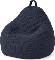 bananair - "Cord XXL Bean Bag" suaugusiesiems ir vaikams, minkštas ir patogus, skalbiamas skalbimo mašinoje, žaidimų maišelis su putplasčio užpildu, pupų maišas (120 x 100 cm, tamsiai mėlynas)