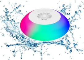 Baseino garsiakalbis su šviesomis, BT nešiojamasis garsiakalbis IPX7 vandeniui atsparus garsiakalbis, įmontuotas mikrofonas, stereofoninis laisvų rankų garsiakalbis baseine, RGB žibintai