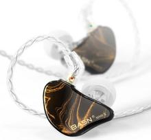 BASN MMCX ausinės, trys garsiakalbiai, ausinės muzikantams ir būgnininkams, triukšmą izoliuojančios Hi-Fi stereo ausinės su dviem nuimamais laidais (auksinis obsidianas)