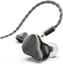 BASN Bmaster5 ausinės, 1DLC membrana + 4BA, 5 garsiakalbiai, būgnininkams skirtos ausinės su pasidabruotu OFC kabeliu, triukšmą izoliuojančios IEM ausinės muzikantams (vidurnakčio juodos)