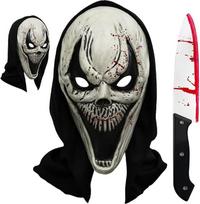 Bauginančios Helovino „Scream“ kaukės, latekso siaubo kaukės, „Ghostface“ kaukės su kruviniu peiliu, Helovino kostiumai, cosplay vakarėlių aksesuarai, karnavalas, kaukių vakarėlis – K