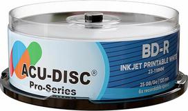 BD-R 6x 25GB, baltos spalvos, skirtos rašaliniams spausdintuvams, „Blu-ray“, A klasės, 25 vnt. pakuotė