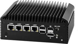 Be ventiliatoriaus veikiantis mini kompiuteris N150 – ugniasienės įrenginys, pramoninis mikro biuro kompiuteris, 4 x 2,5Gbit LAN + 2 RS232 jungtys, 8GB RAM, 128GB NVMe SSD, 6 USB jungtys, maršrutizatorius / namų kompiuterio įranga, HD ir DP dvigubas ek