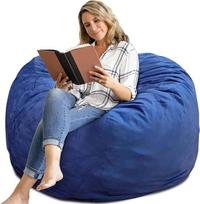 Bean Bag kėdė 48 colių atminties putų užpildytas nuimamas aksomo dangtelis milžiniškas Bean Bag suaugusiems paaugliams apvali sofa kėdė gyvenamasis kambarys miegamasis ir žaidimų kambarys