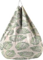 Bean Bag dangtelis be užpildo vaikams suaugusiems Bean Bag dangtelis Modern Palm Leaf Print Removable Washable Bean Bag Outer Cover Toy Storage Bag (Beige, 100 x 120 cm)