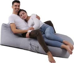 Bean Bag Lounger Vidinis Ticking Vokietijos kokybės užpildas Mikro karoliukai EPS Bean Bag užpildas Recliner kėdė (pilka)