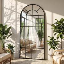BEAUTYPEAK 180 x 76 cm didelis stovintis veidrodis, dekoratyvinis viso ūgio veidrodis | Galima pakabinti arba atremti prie sienos – didelis sieninis veidrodis su stovu, skirtas miegamajam, svetainei ar garderobui, namų interjero detalė