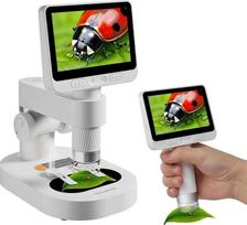 BEAVERLAB 4,0 colių IPS skaitmeninis mikroskopas 100X-1600X, delninis mikroskopas 1080P HD kišeninis mikroskopas WiFi USB mikroskopas pradedantiesiems, mikroskopas mobiliajam telefonui su 8 reguliuojamomis LED lemputėmis, suderinamas su kompiuteriu/televi