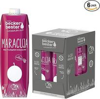 beckers bester Pasiflorų vaisiai su tiesioginėmis sultimis, Co2 neutrali, veganiška, be konservantų, be GMO, be laktozės, 6 x 1000 ml, pakuotė po 6 vnt.