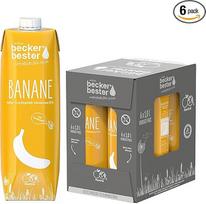 beckers bester Banana - 6 vnt. - Bananų nektaras - su tiesioginėmis sultimis - Co2 neutralus - veganiškas - be konservantų - be GMO - be laktozės - (6 x 1000 ml)