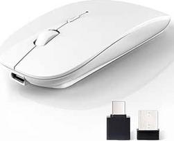 Belaidė "Bluetooth" pelė su USB-C adapteriu Įkraunama tyli mini pelė belaidė "Mac" nešiojamajam kompiuteriui, kompiuteriui, planšetiniam kompiuteriui, "Android" ir "Windows